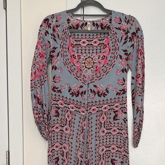 Spell Pandora Gown in Aquarium Blue Size Small Mandala Floral Maxi Dress